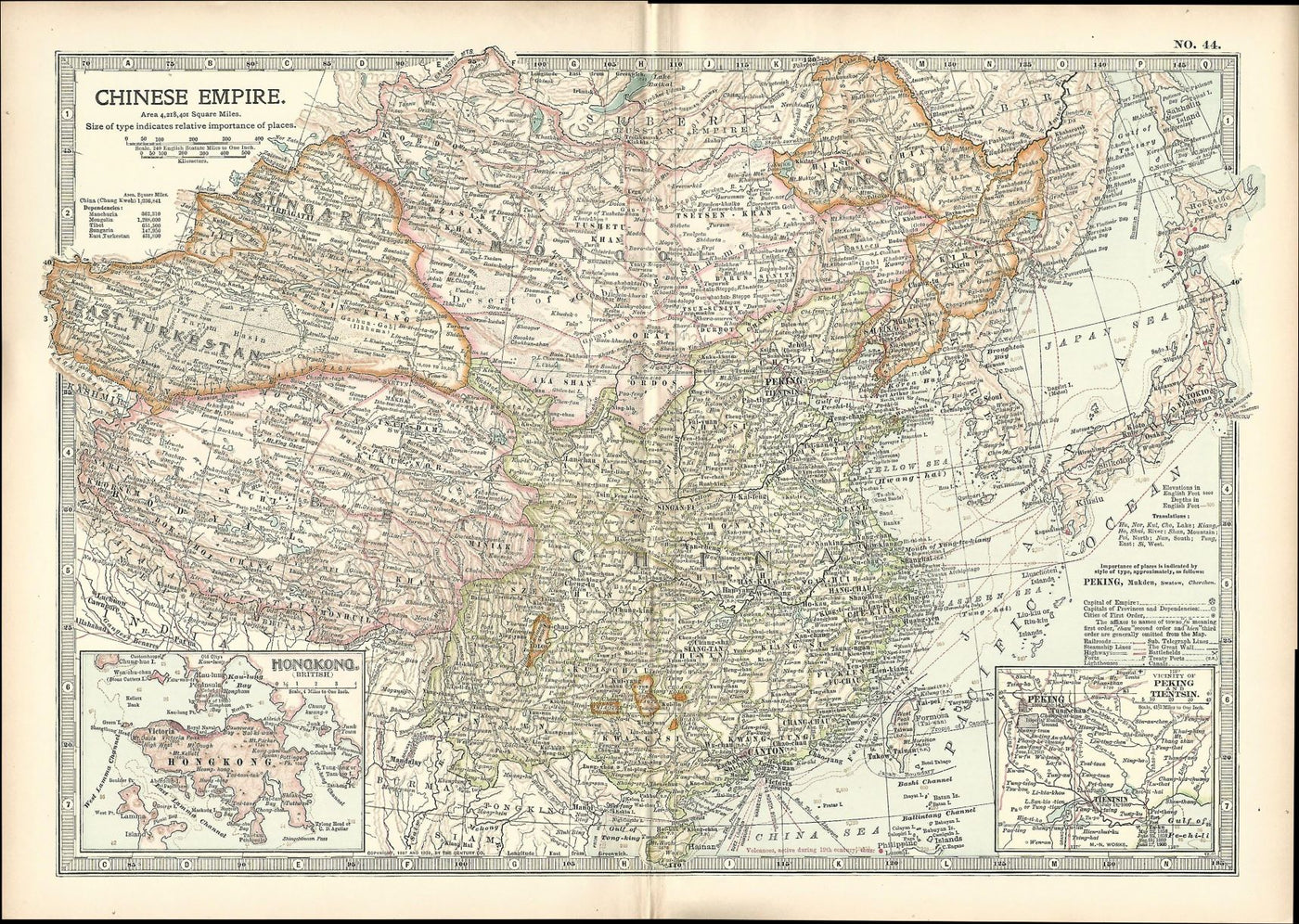 Chinese Empire antique map Encyclopaedia Britannica 1903