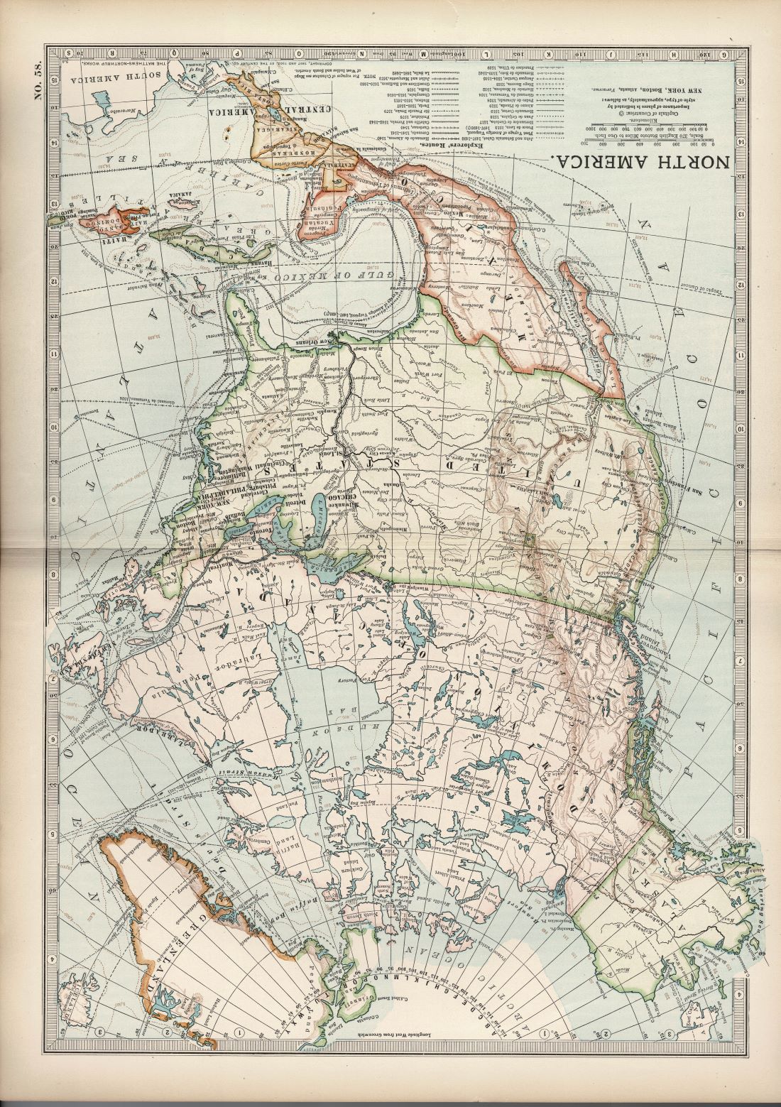 North America antique map Encyclopaedia Britannica 1903