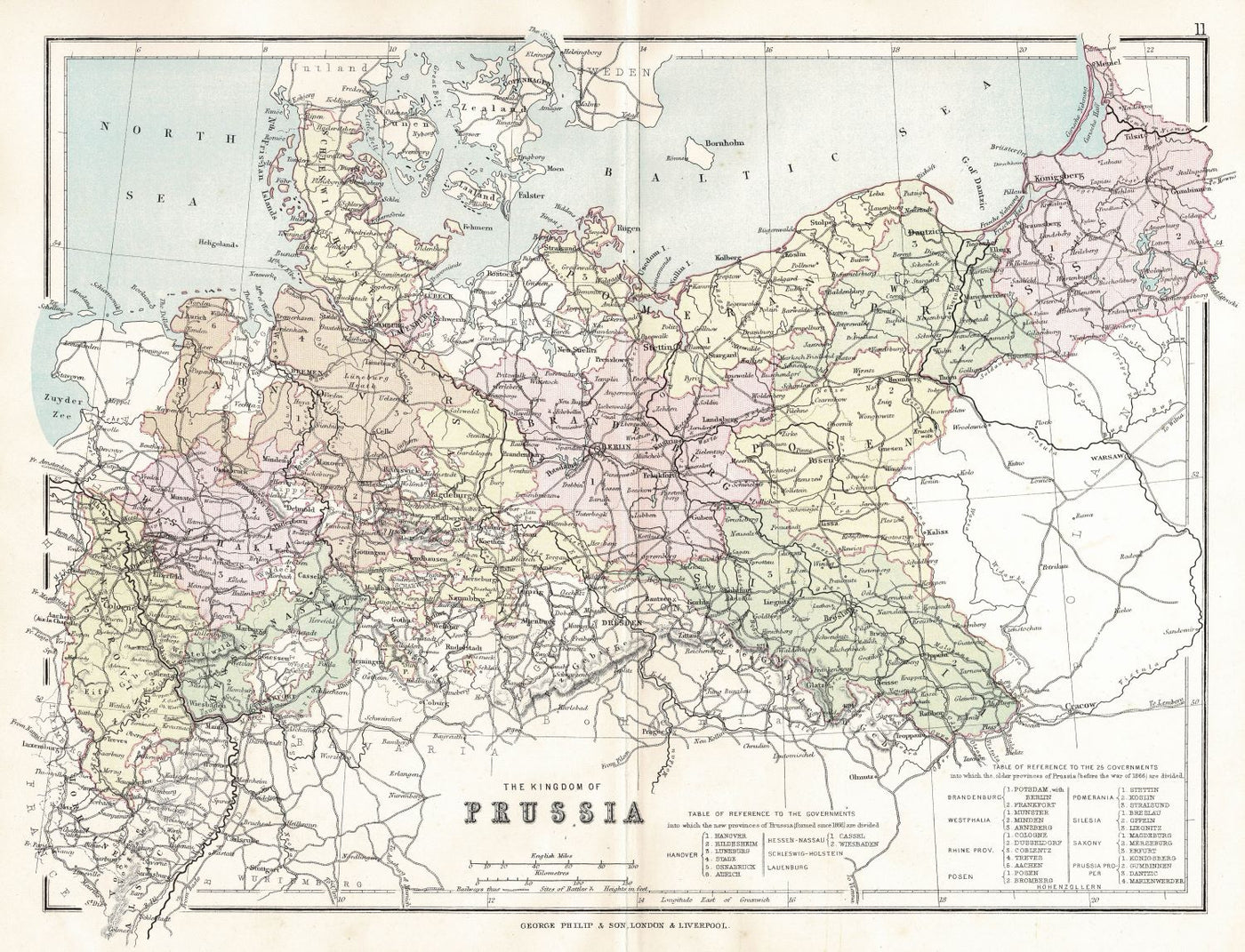 Prussia antique map 1891