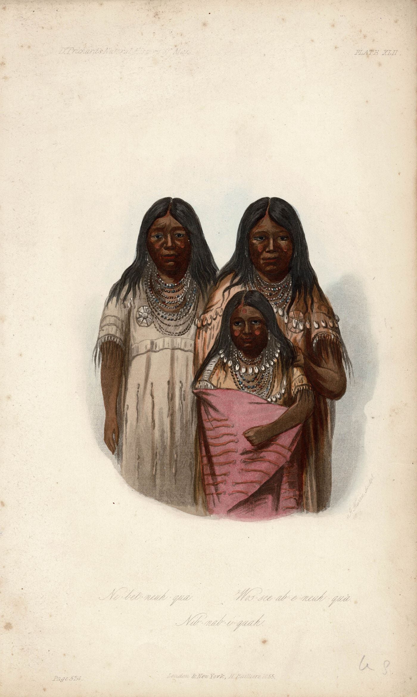 Ojibwe Dancers antique print 1855
