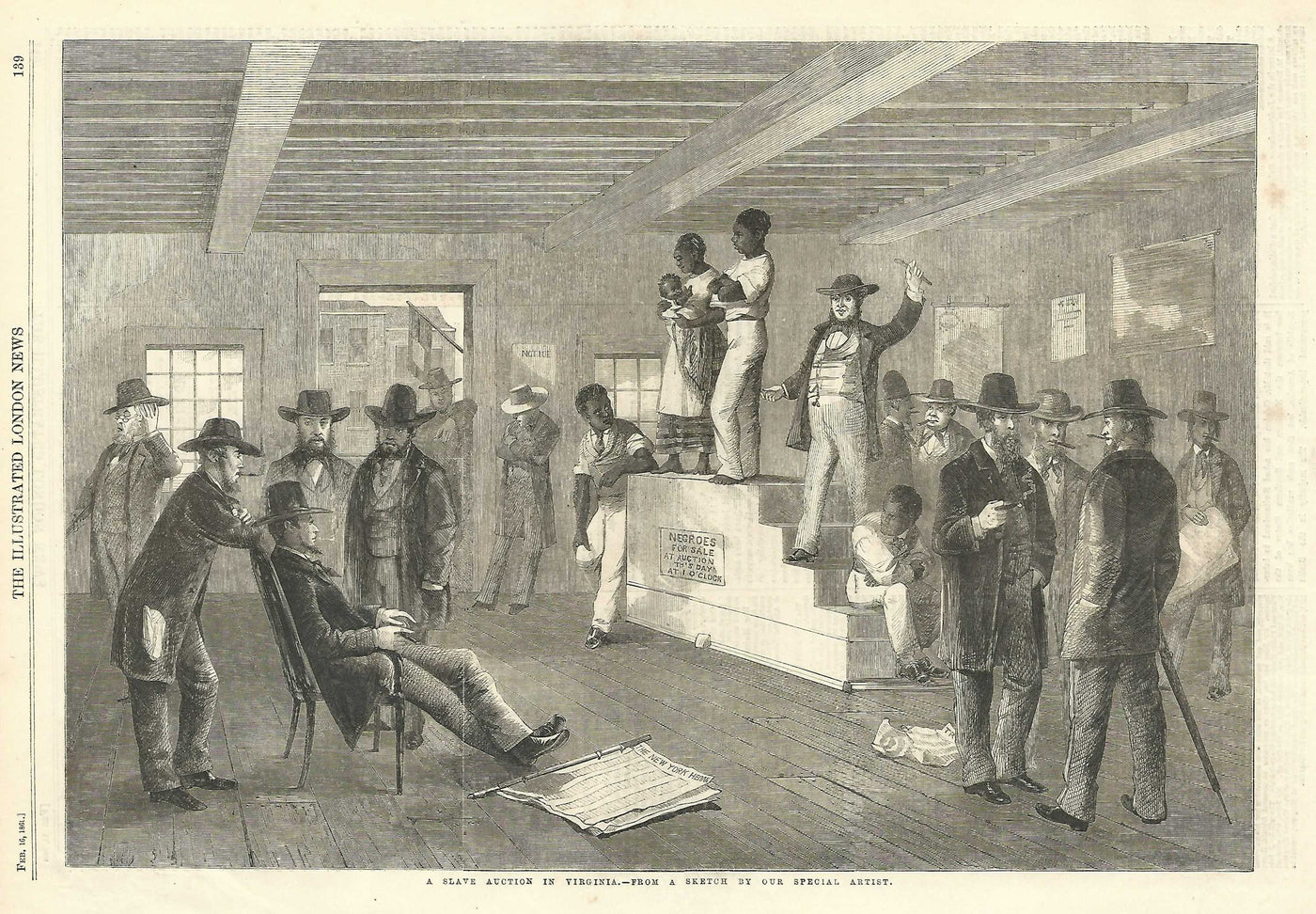 Slave auction in Virginia months prior to American Civil War
