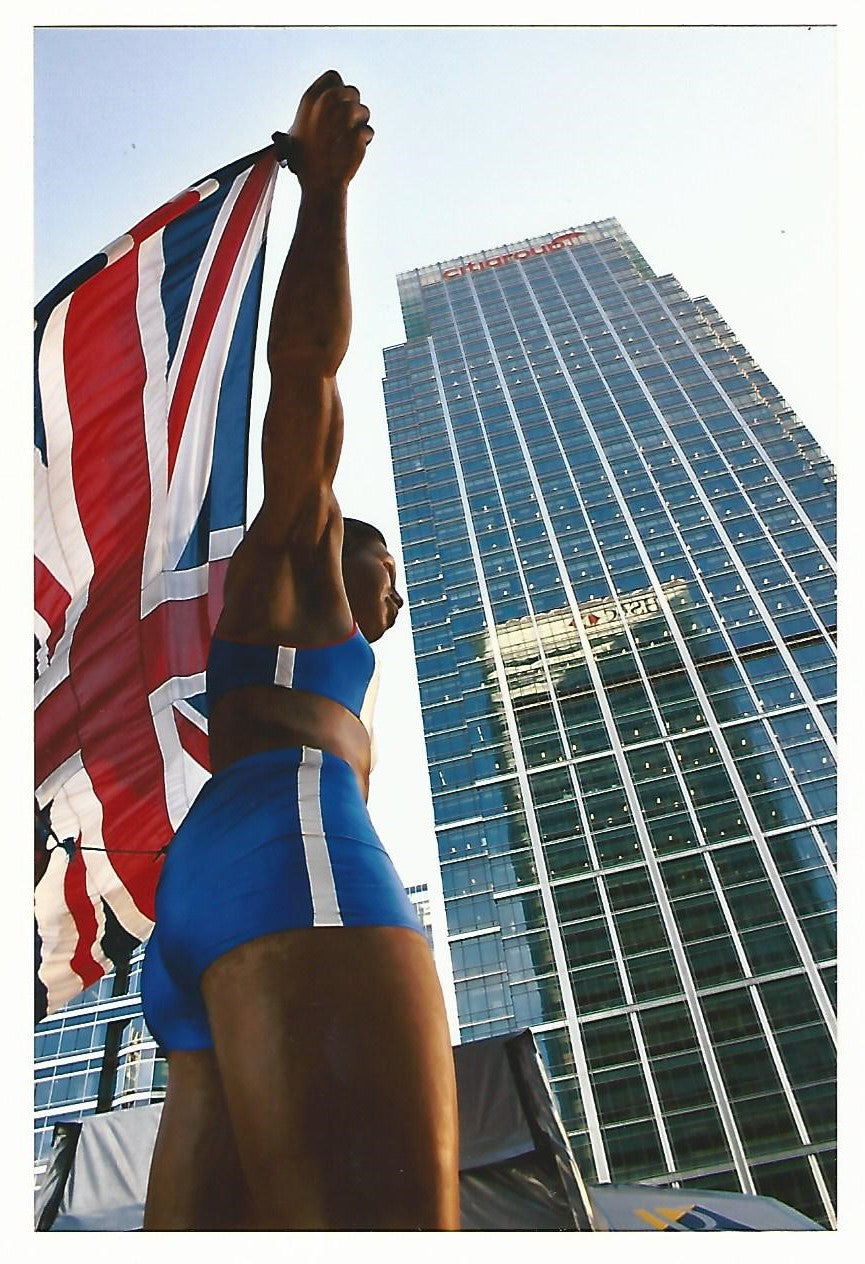 Canary Wharf London Olympics Bid statue photograph