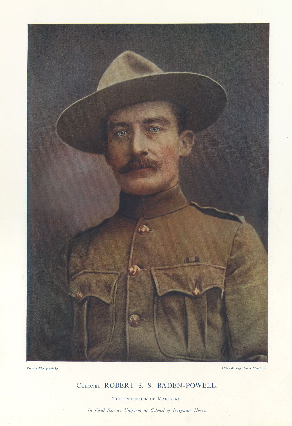 Baden-Powell Boer War period original antique print 1900