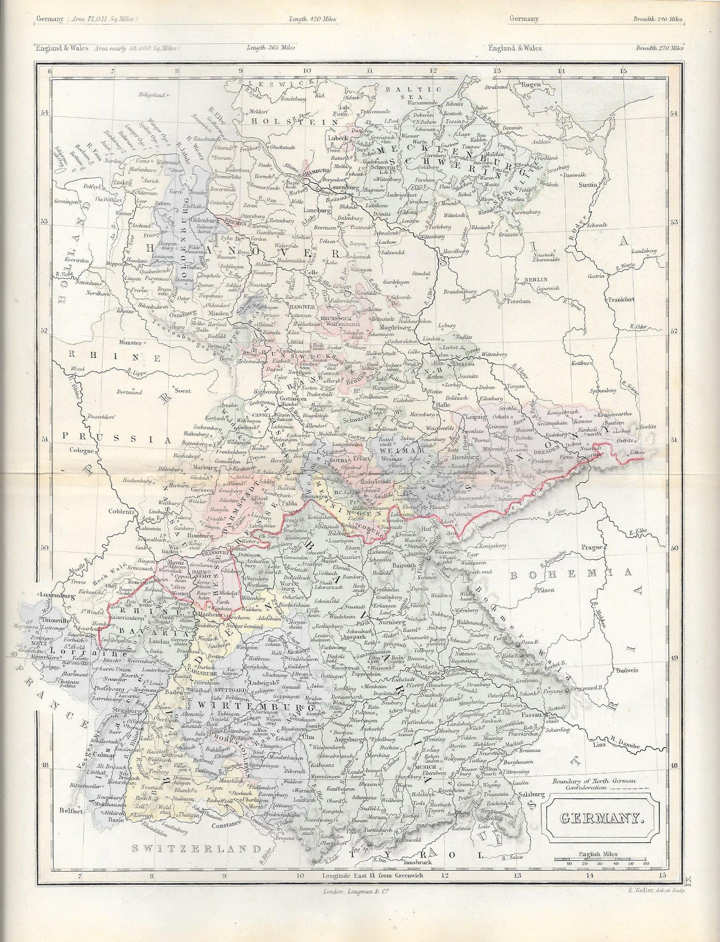 Germany antique map