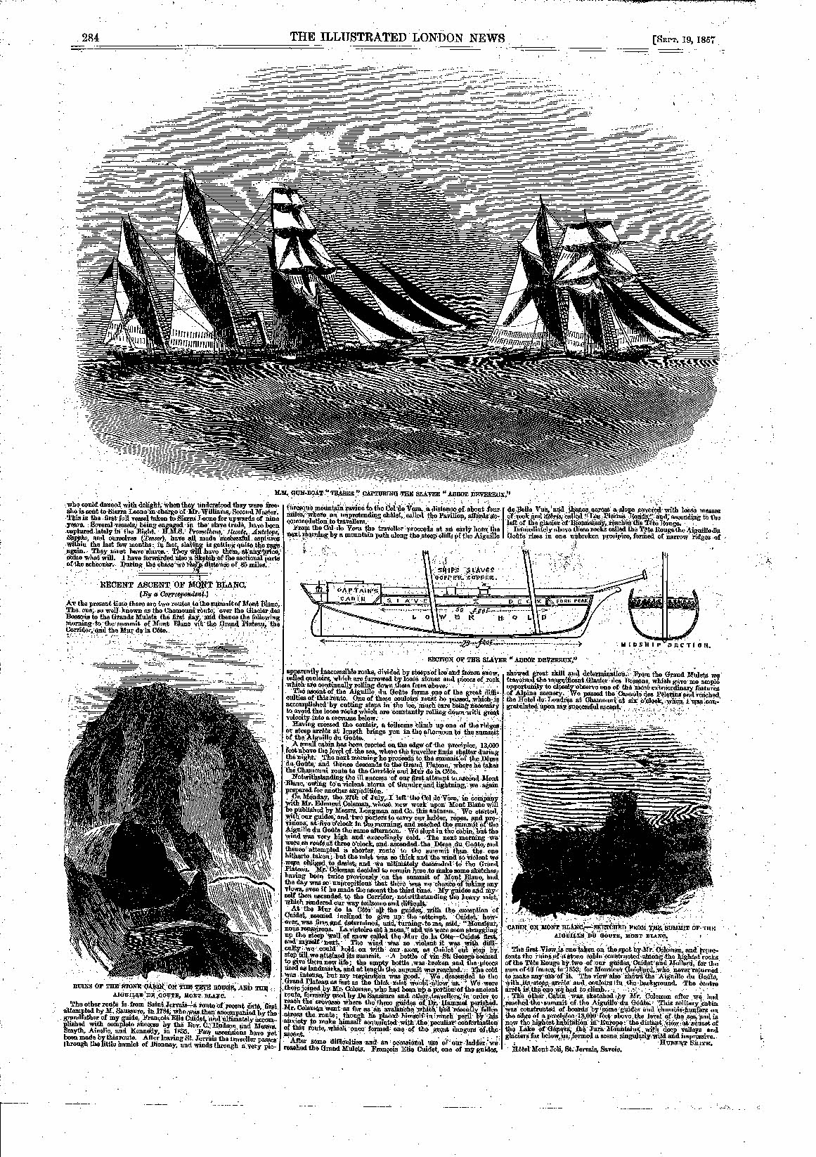Royal Navy's West Africa Squadron anti-slavery campaign antique print