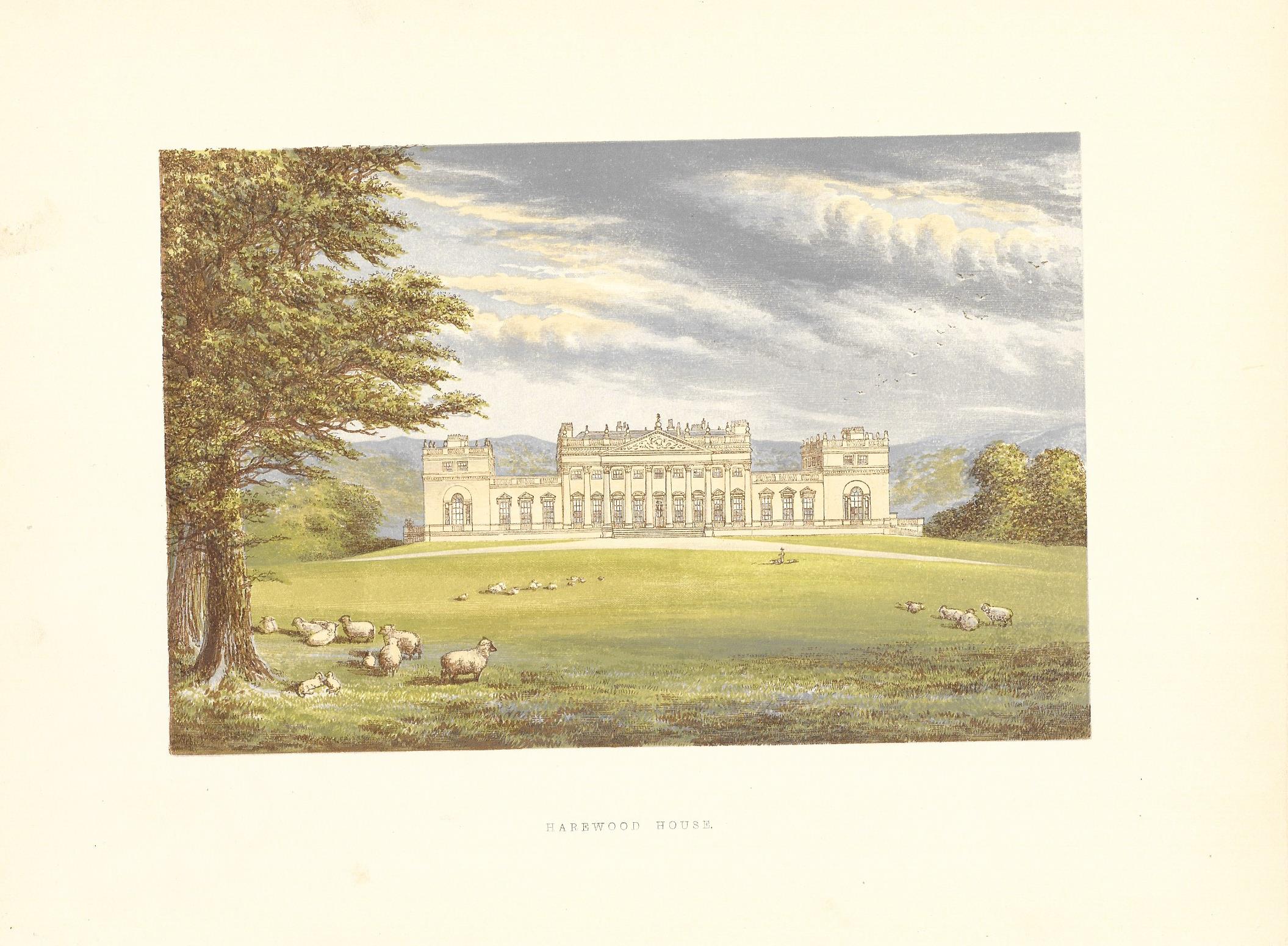 Harewood House Yorkshire Guaranteed Original Antique Print 1880 Maps harewood-house-yorkshire-guaranteed-original-antique-print-1880-maps
