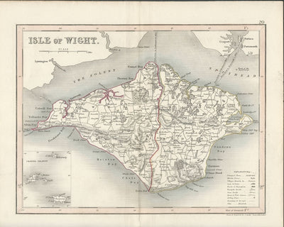 Isle of Wight antique map published 1845