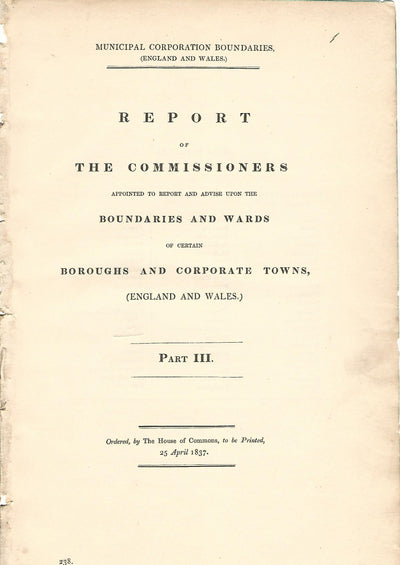 Windsor Berkshire antique map Boundary Commission 1837