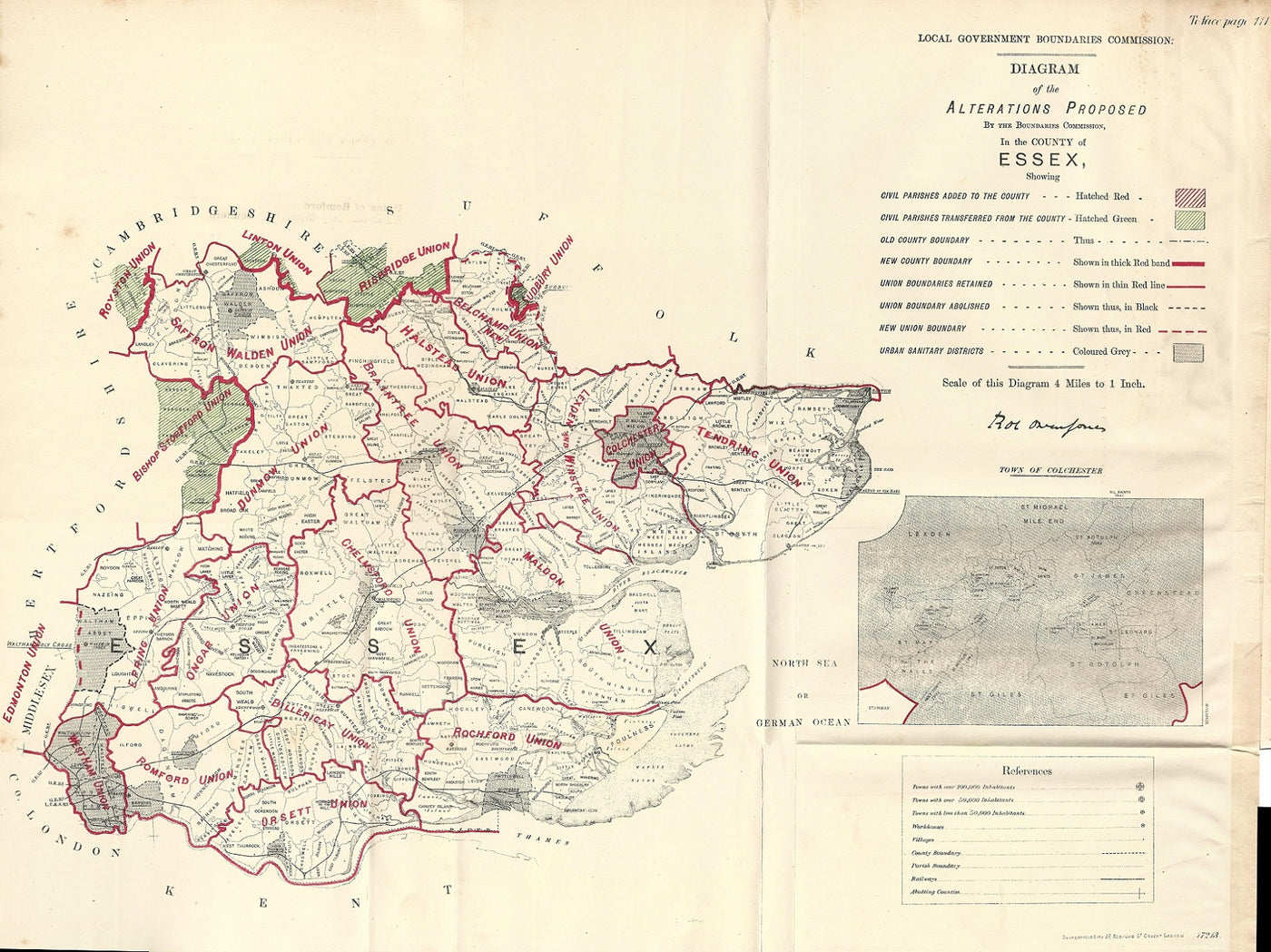 Essex antique map Ordnance Survey 1888