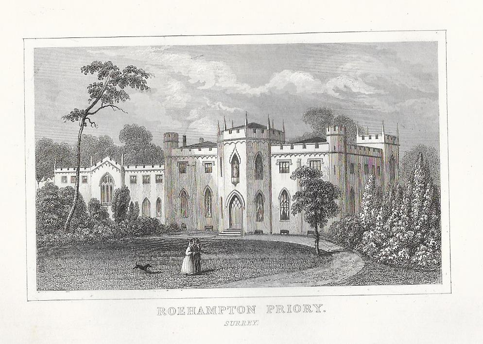 Roehampton Priory Hospital antique print Maps and Antique Prints