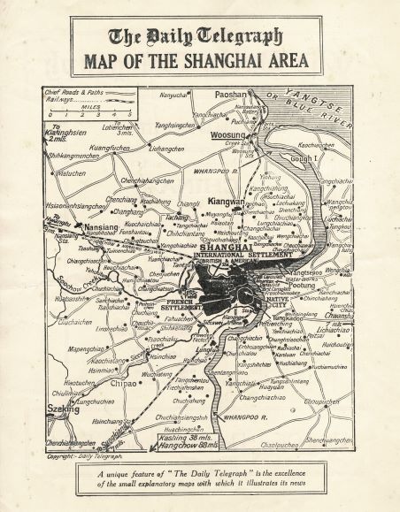 Shanghai Daily Telegraph correspondent's Boxer Rising antique map 1900