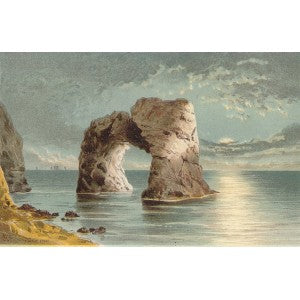 Freshwater Bay Arched Rock Isle of Wight antique print 1892