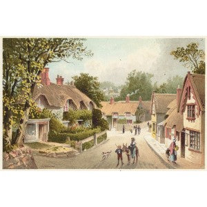 Shanklin Village Isle of Wight antique print 1889