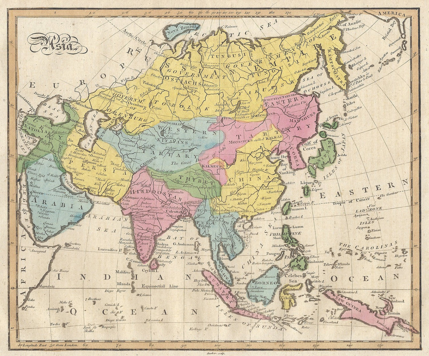 Asia antique map 1815