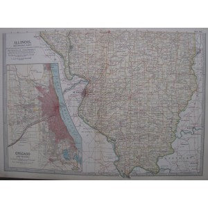 Illinois Southern Part antique map Encyclopaedia Britannica 1903