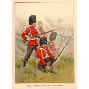 British Army Royal Irish Fusiliers antique print 1890