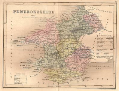 antique map of Pembrokeshire