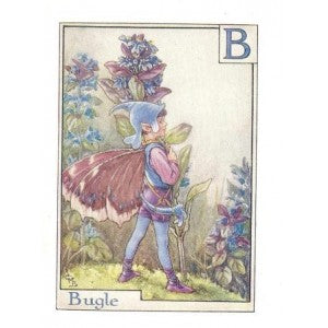 Bugle flower fairy guaranteed original vintage print