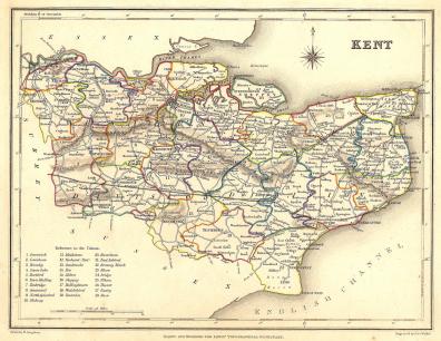 Kent antique map 1835 3