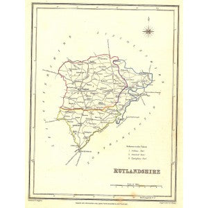 Rutlandshire guaranteed original antique map 1835