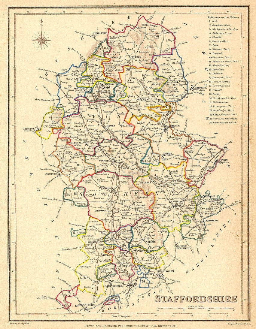 Staffordshire antique map 1835 3