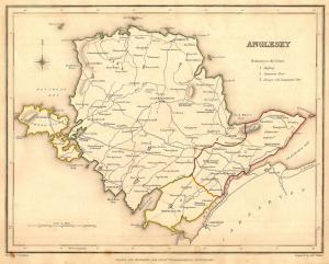 Anglesey Ynys Môn Wales antique map published 1835