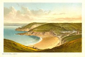 Jersey antique print of Greve De Lecq Channel Islands 1890