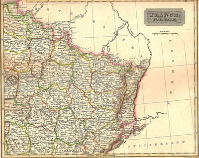 France North East antique map