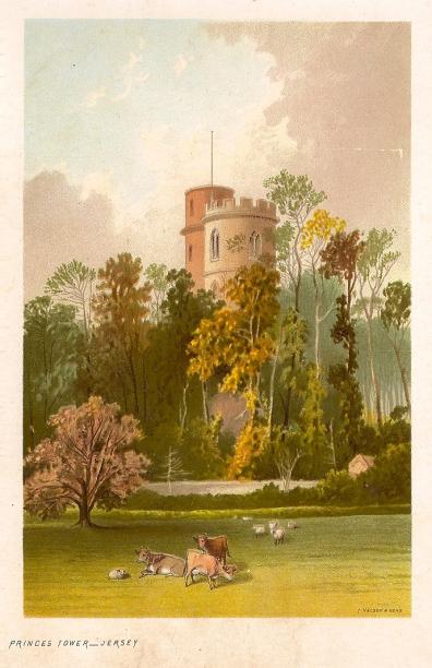 Jersey Princes Tower antique print published 1890