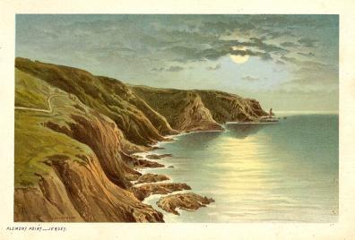 Jersey antique print of Plemont Point 1890