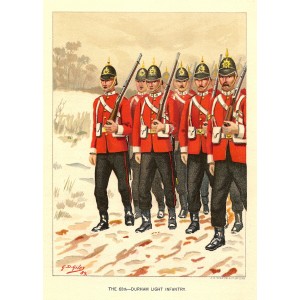 Durham Light Infantry British Army antique print 1890