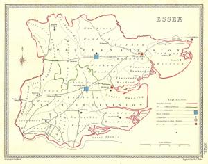 Essex parliamentary boundaries antique map published 1835