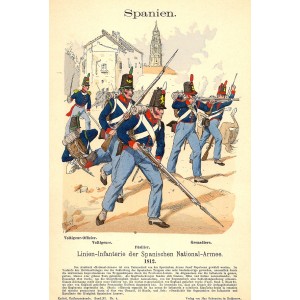 Spanish infantry antique print