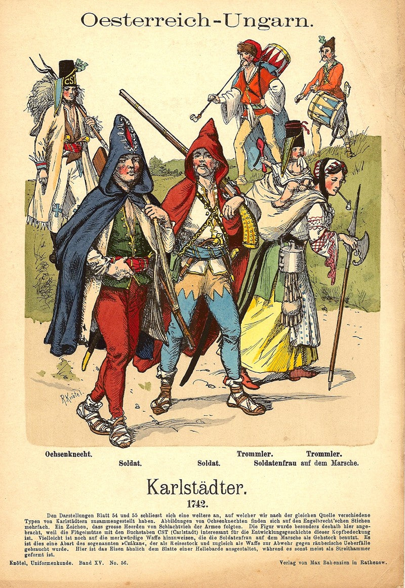 Austro-Hungarian Karlstadter original antique print 1908