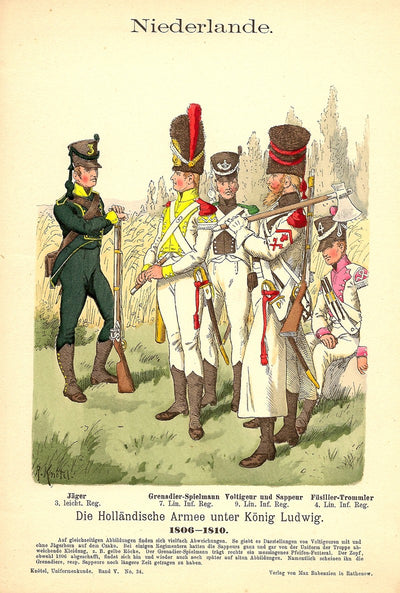 Dutch Army antique print