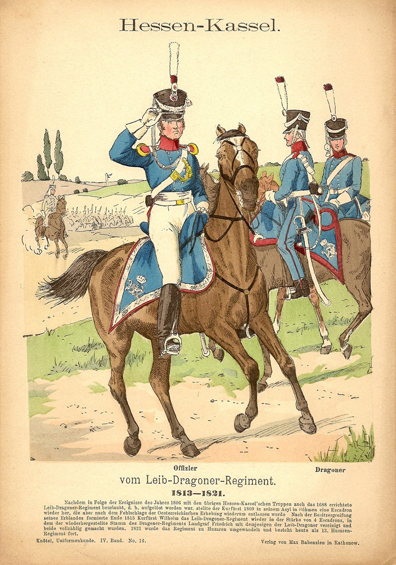 Hessen-Kassel, vom Leib-Dragoner-Regiment, 1813-1821