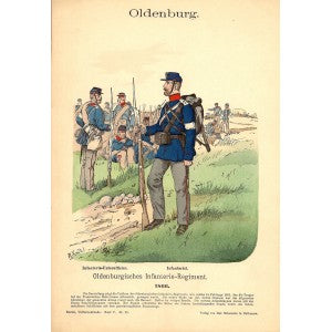 Oldenburg Infantry Regiment Richard Knotel antique print 1894