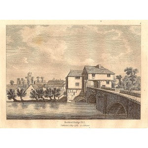 Bedford Bridge over River Ouse Bedfordshire antique print 1783