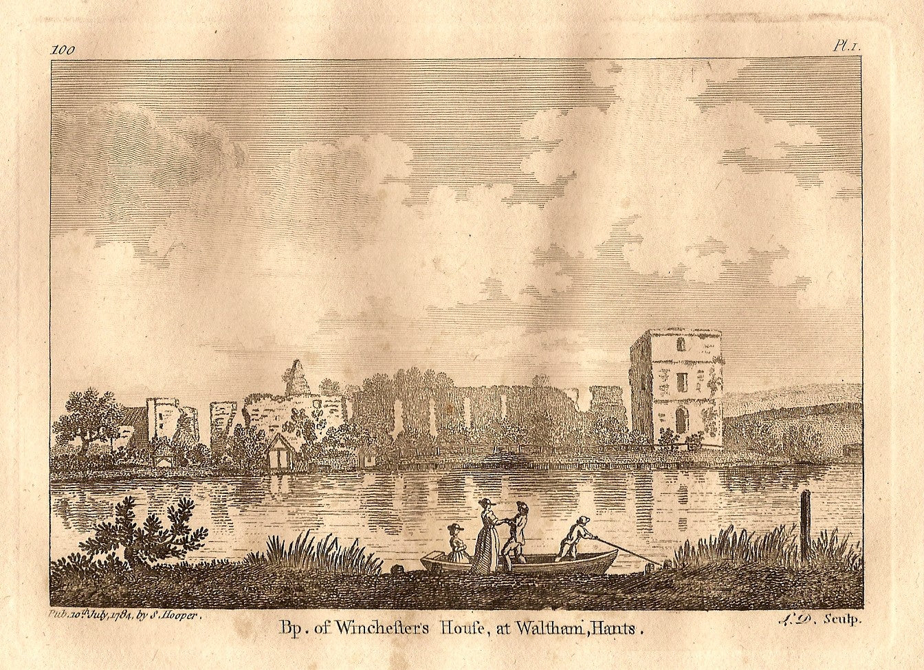 Winchester Waltham Palace Hampshire Maps and Antique Prints