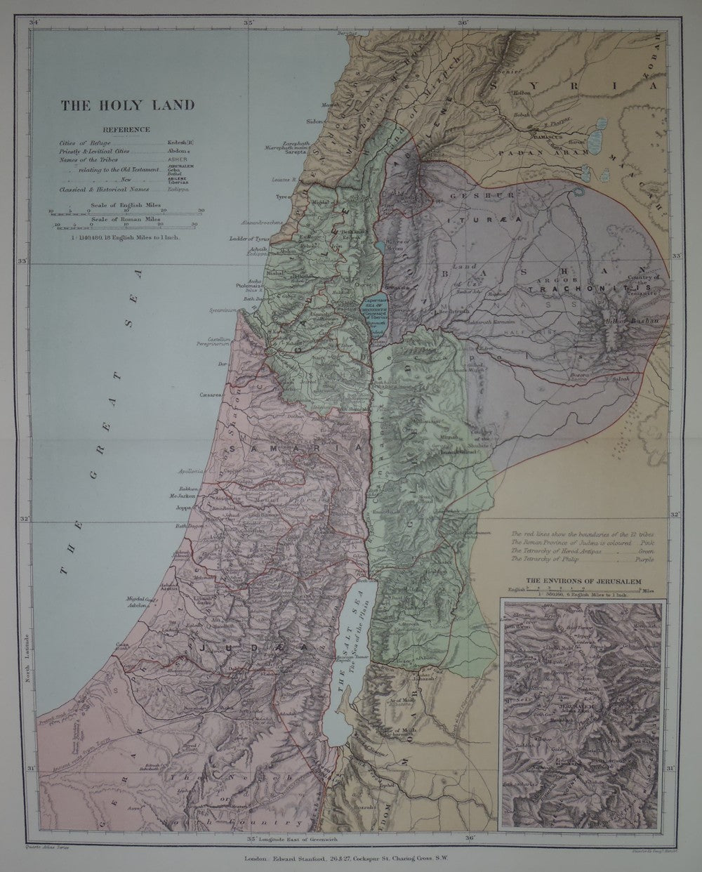 The Holy Land antique map 1894 – Maps and Antique Prints