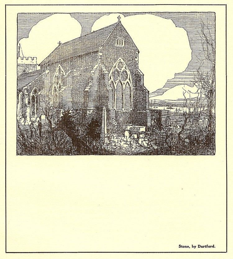 Stone Dartford Kent old print 1928 Maps and Antique Prints