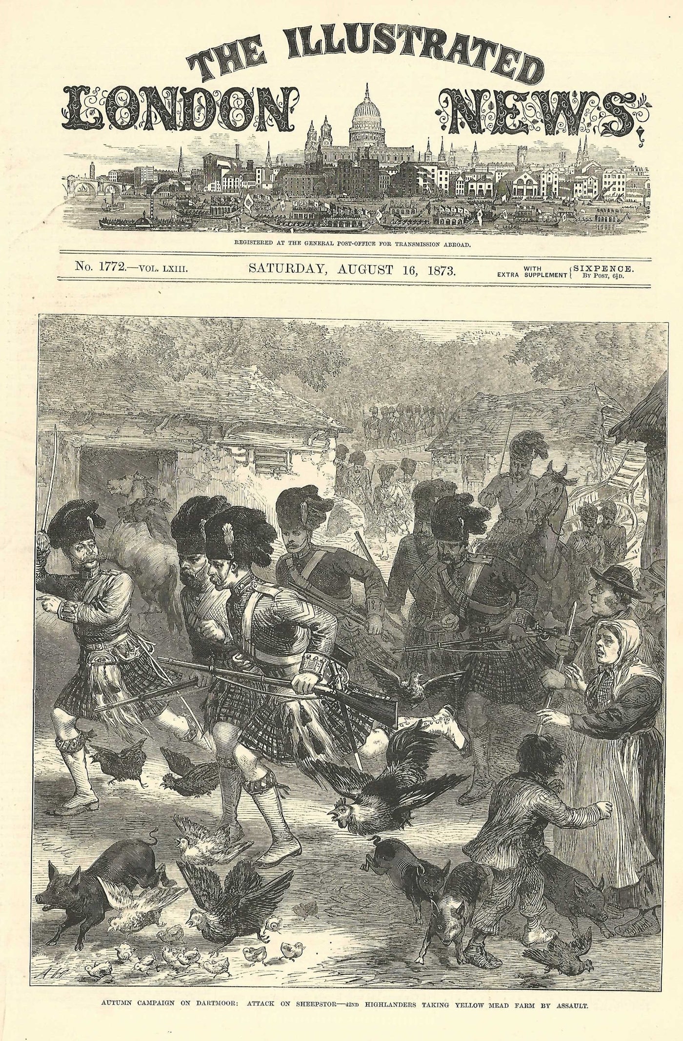 Black Watch Royal Regiment of Scotland British Army antique print 1873