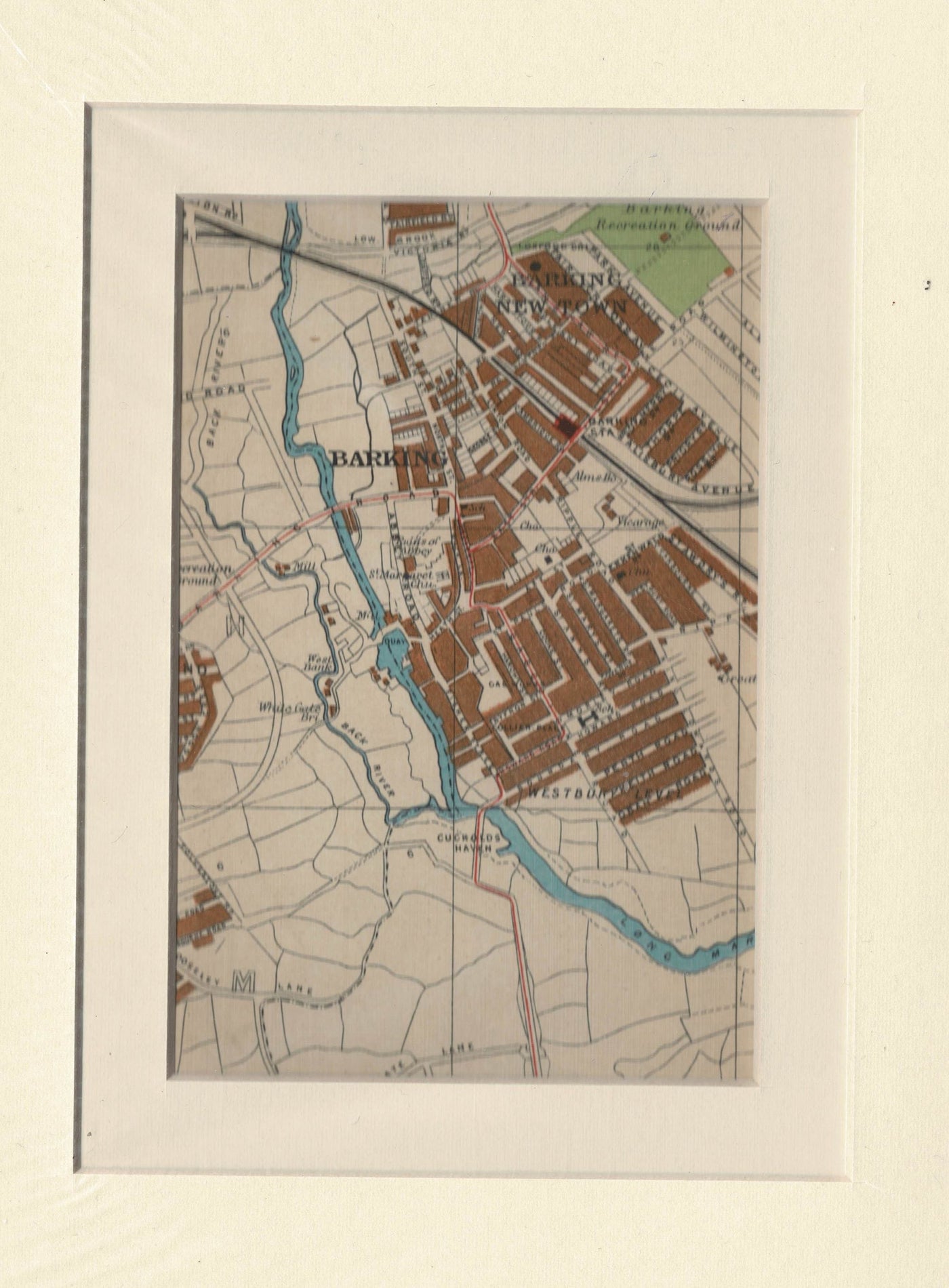 Barking East London antique print 1912