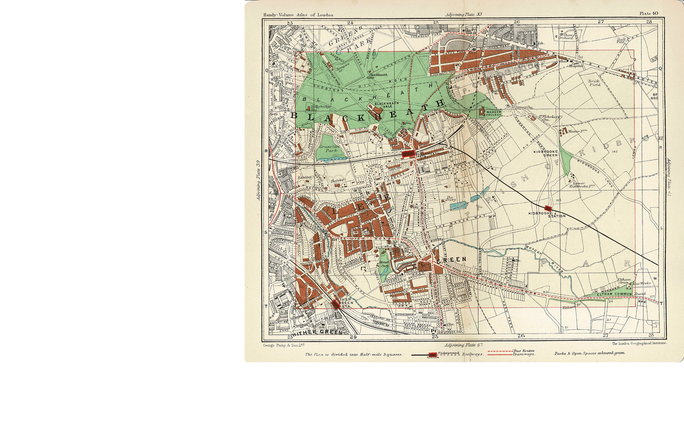 Blackheath, Lee, Kidbrooke, Eltham Common antique map 1907 – Maps and ...