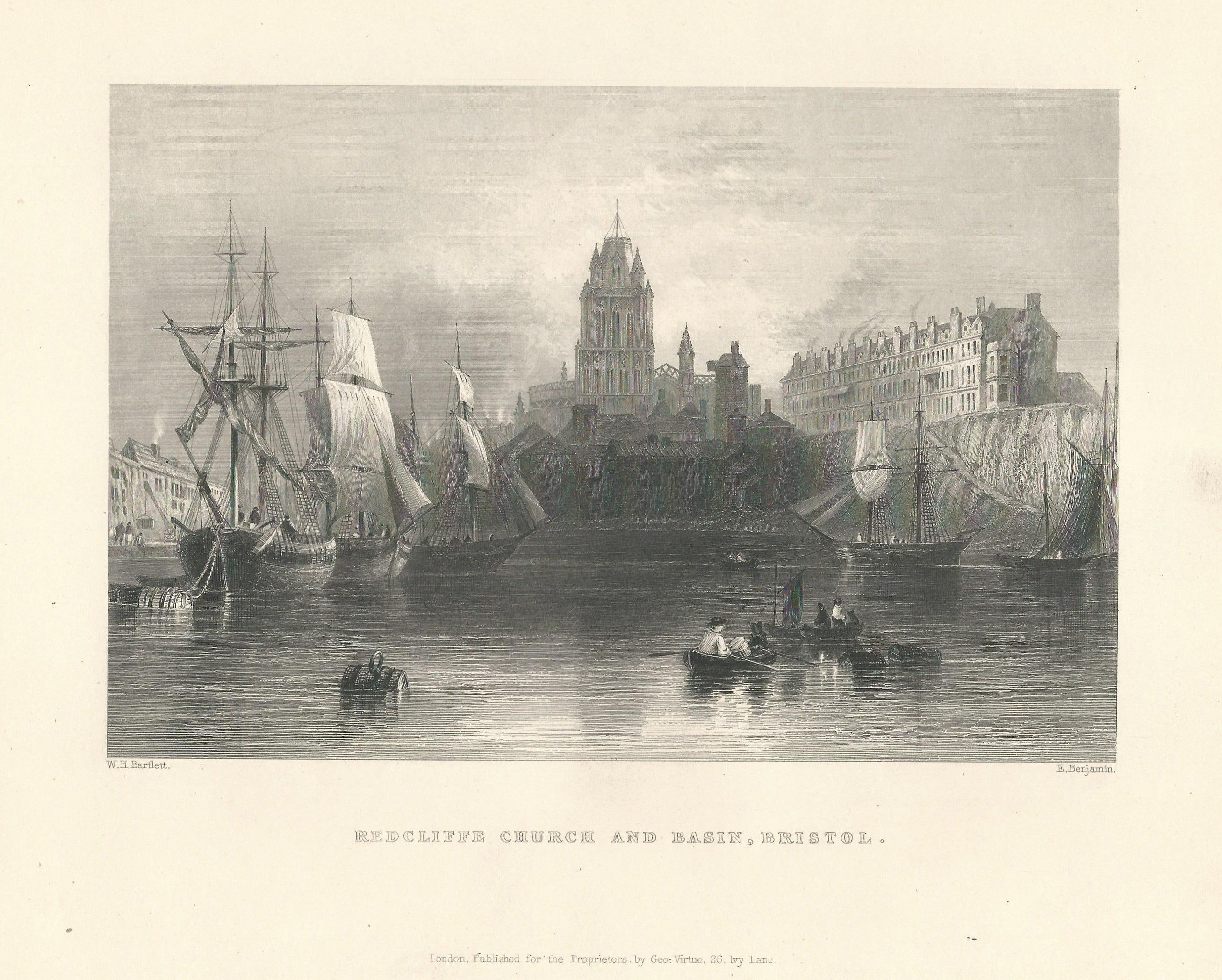 Bristol Redcliffe Church and Basin antique print 1844 – Maps and ...