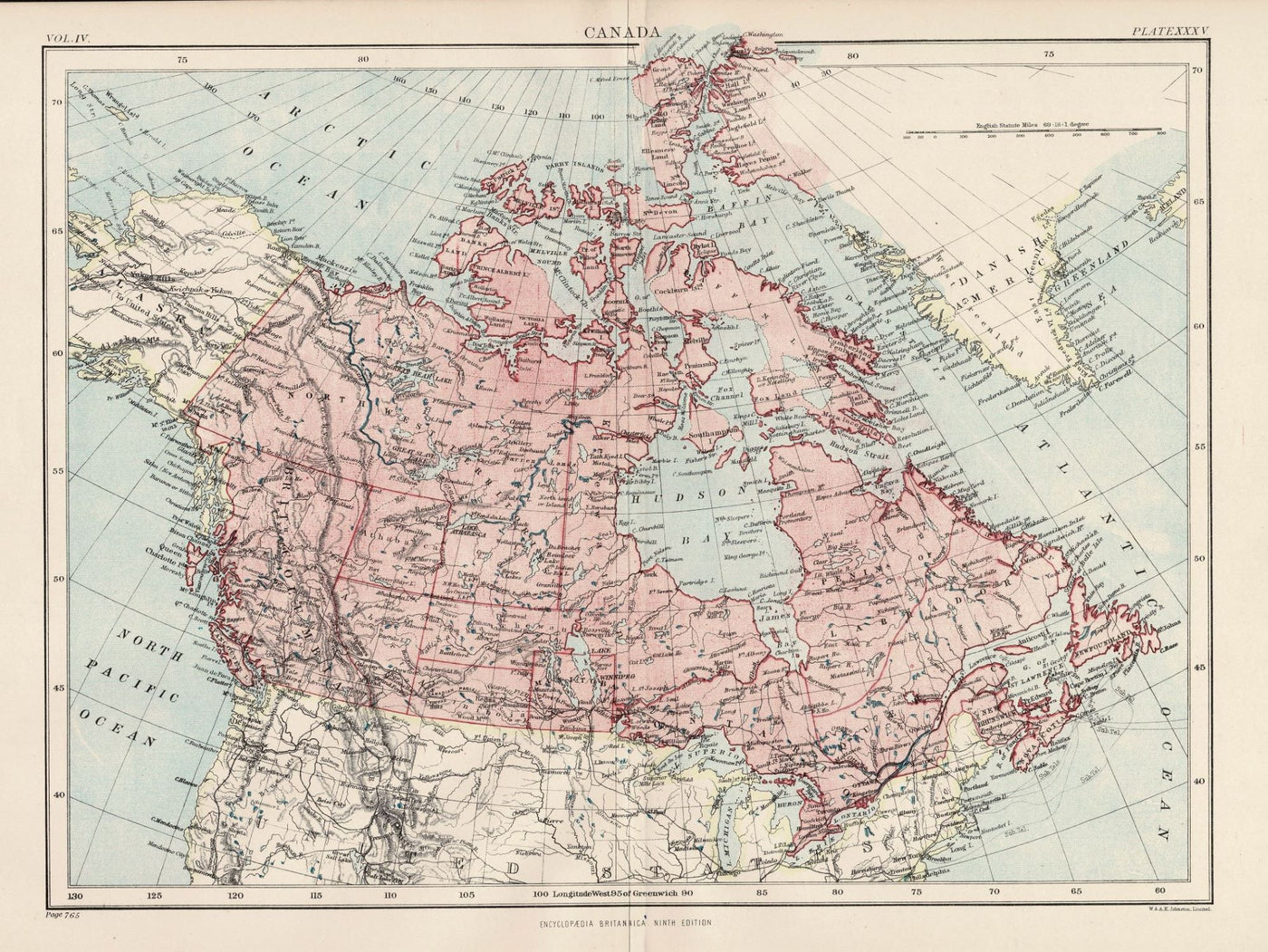 Canada antique map 1889