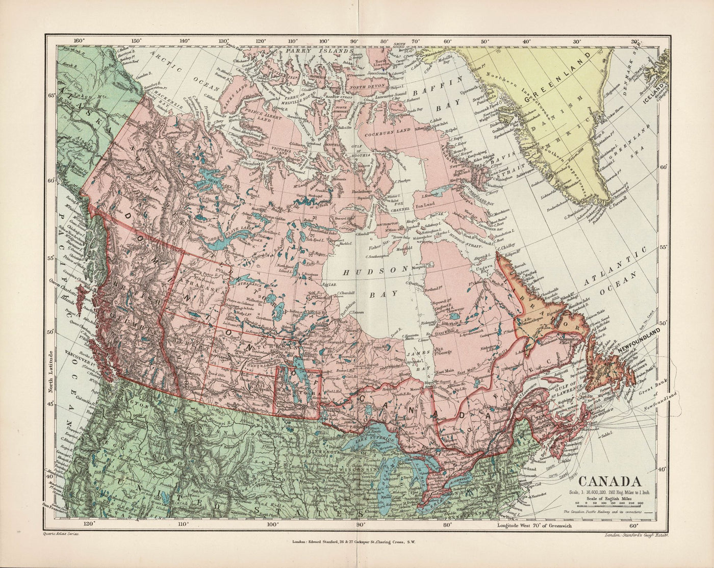 Canada antique map 1894