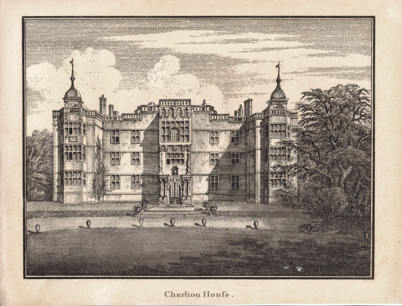 Charlton House Greenwich antique print published 1811