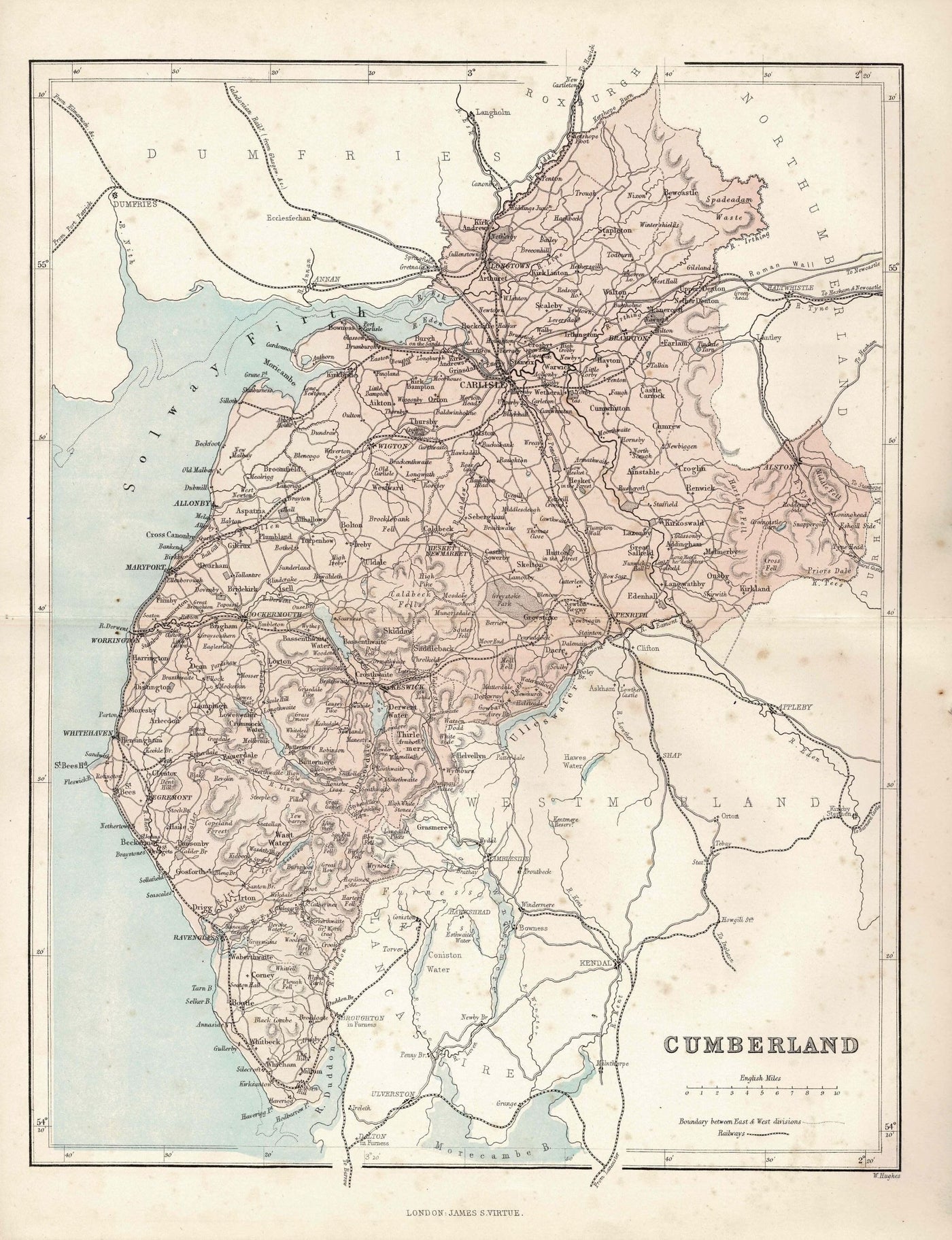 Cumberland antique map 1868