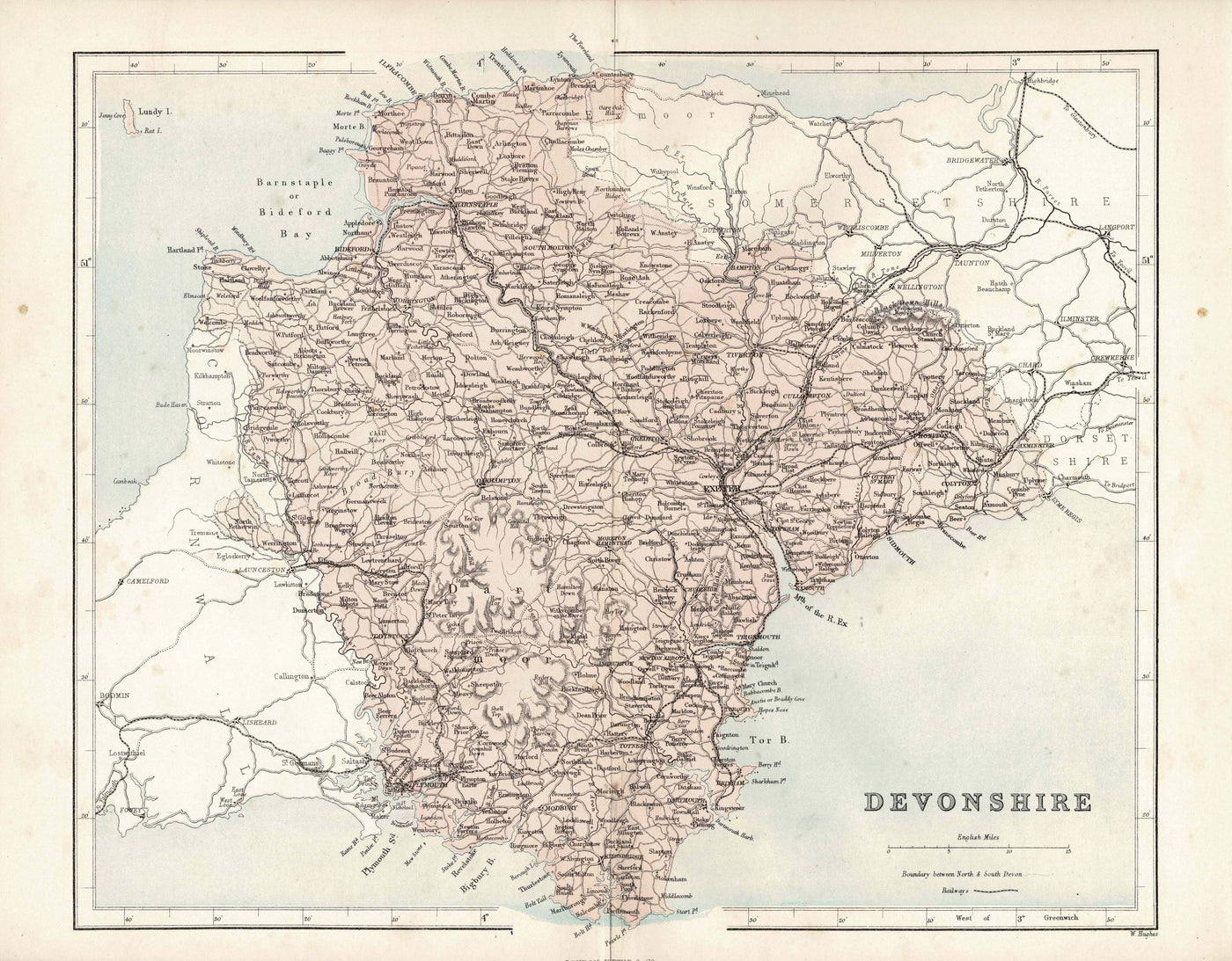 Devonshire antique map 1868